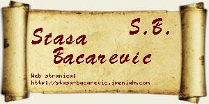 Staša Bačarević vizit kartica